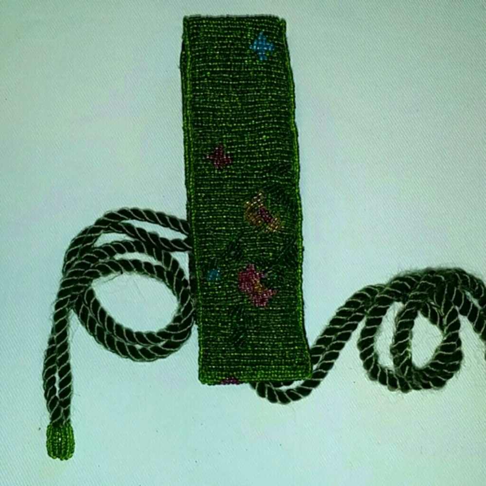 Italian designer handsewn beaded belt